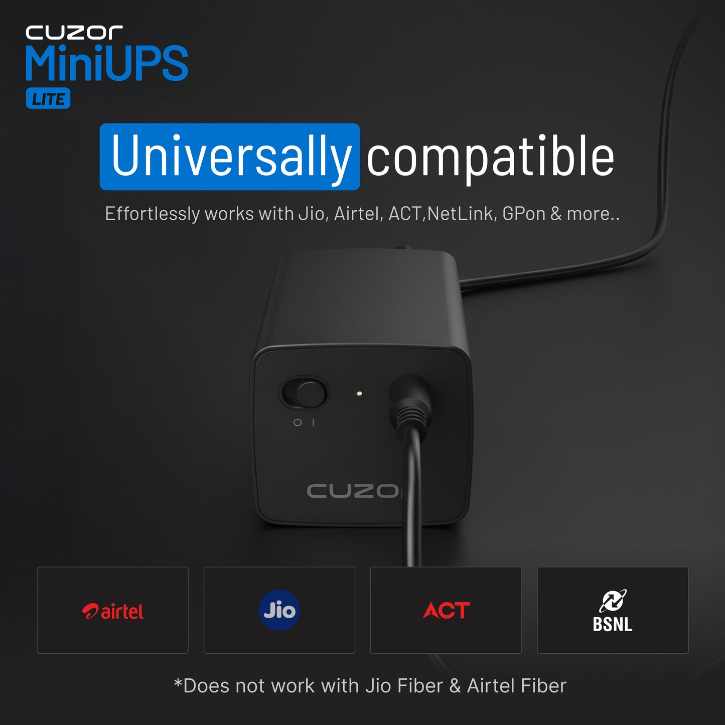 Cuzor Mini UPS Lite 12V2A | Upto 4 hours backup